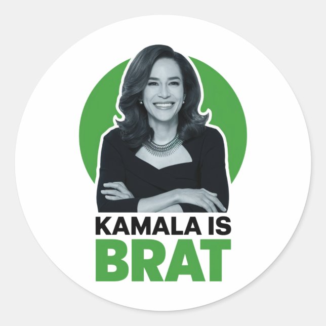 Kamala is Brat Funny Sarcastic  Classic Round Sticker (Front)