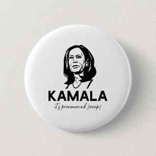 Kamala It's Pronounced Veep Vice President Harris 6 Cm Round Badge