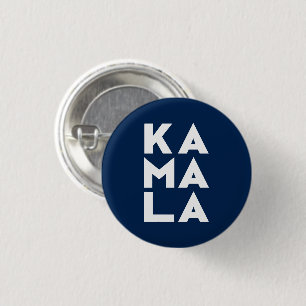 kamala Ka ma la 3 syllables typography navy blue Cm Round Badge