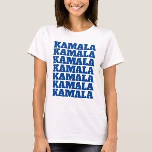 KAMALA KAMALA KAMALA blue democrat text  T-Shirt