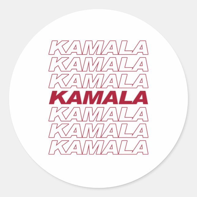 KAMALA KAMALA KAMALA CLASSIC ROUND STICKER (Front)