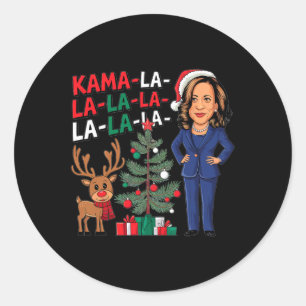 Kamala-la-la Funny Harris Festive Xmas Funny Chris Classic Round Sticker