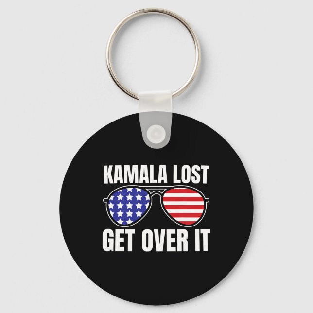 Kamala Lost Get Over It Funny Trump Victory Electi Key Ring (Front)