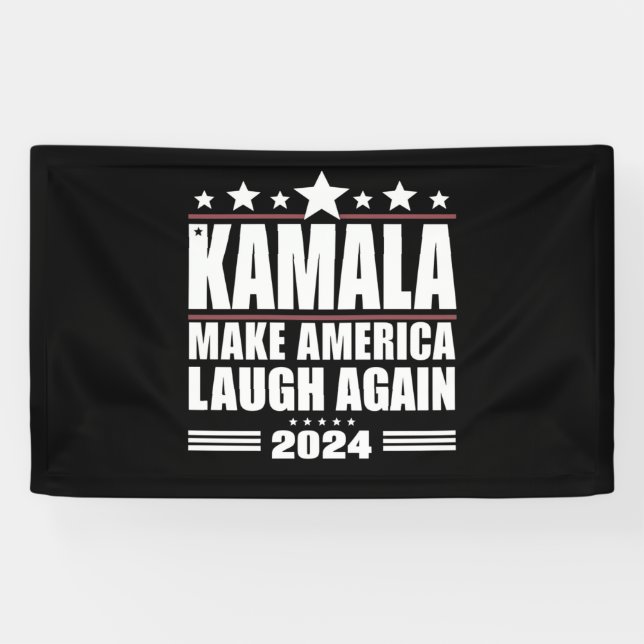 Kamala Make America Laugh Again American Flag 2024 Banner (Horizontal)
