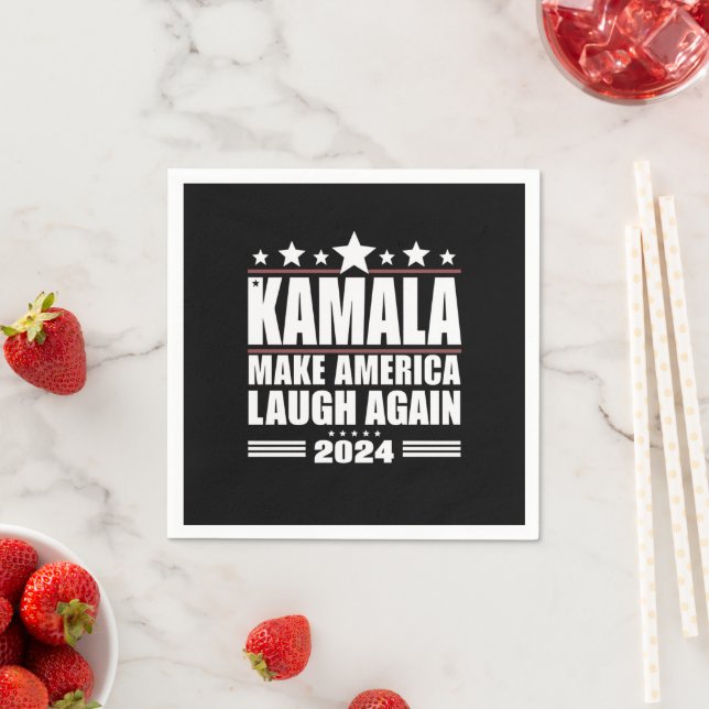 Kamala Make America Laugh Again American Flag 2024 Napkin (Insitu)