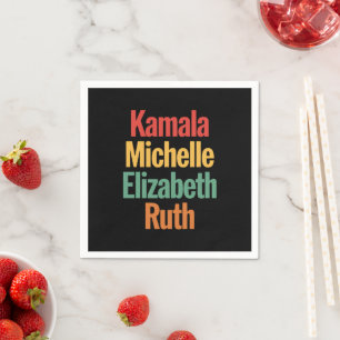 Kamala Michelle Elizabeth Ruth Feminist Political Napkin