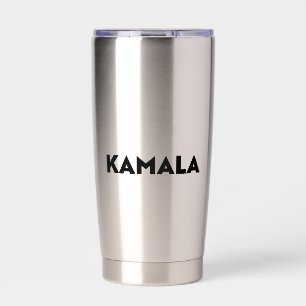 Kamala minimalist modern black bold typography insulated tumbler