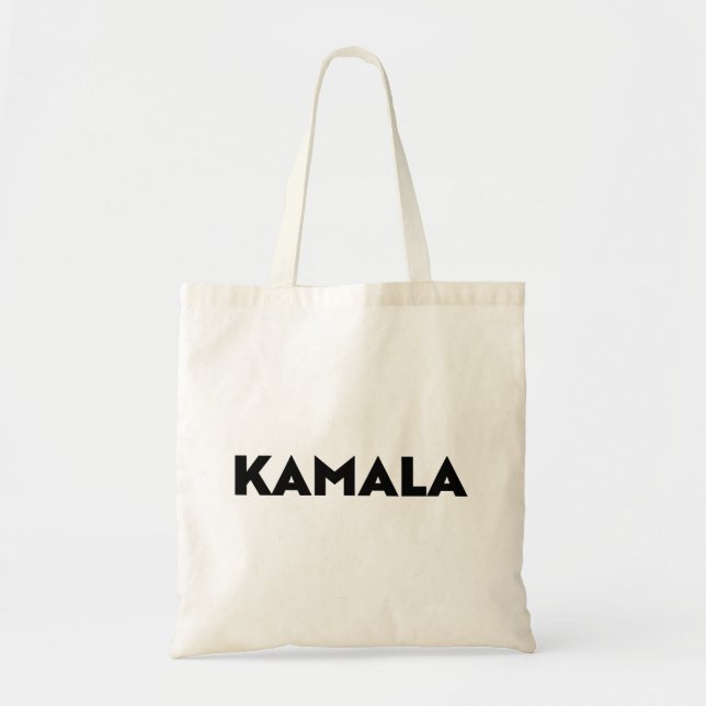Kamala modern black bold typography tote bag (Front)