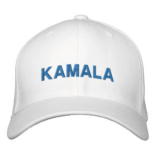 Kamala modern blue typography custom embroidered hat