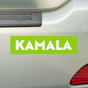 Kamala modern bold typography white green brat bumper sticker