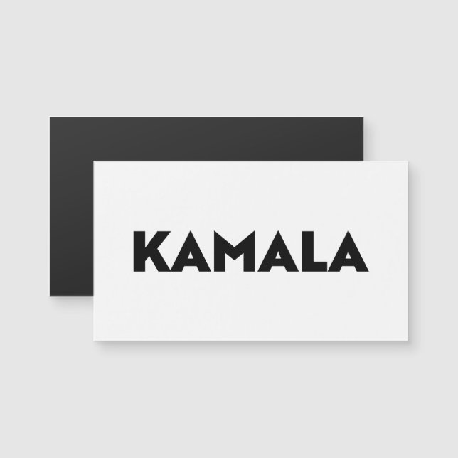 Kamala modern typography black white magnet (Front/Back)