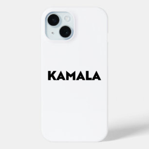 Kamala modern typography minimalist black white iPhone 15 case