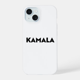 Kamala modern typography minimalist black white iPhone 15 case