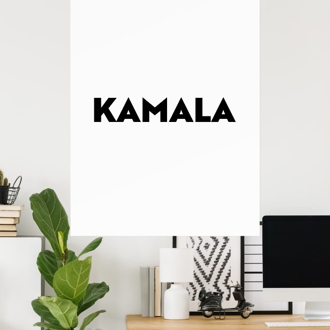 Kamala modern typography minimalist black white poster (Home Office)