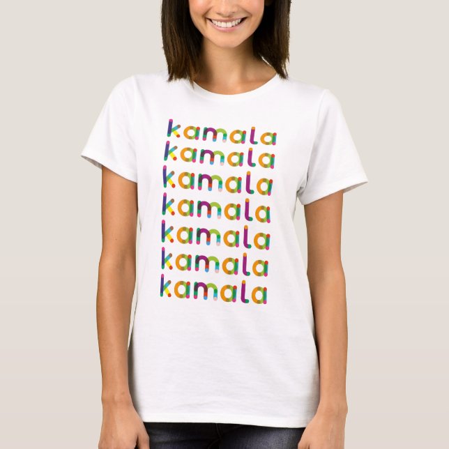 Kamala Name Seven Rows T-Shirt (Front)
