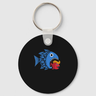 Kamala Over Trump Blue Wave Big Fish Eats Small Fi Key Ring