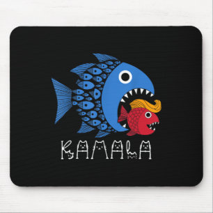 Kamala Over Trump Blue Wave Big Fish Eats Small Fi Mouse Pad