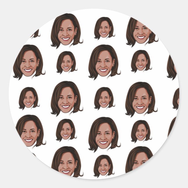 Kamala Pattern Classic Round Sticker (Front)