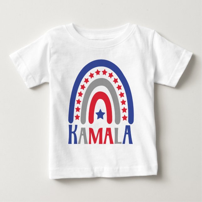 Kamala Political Boho Patriotic Rainbow Modern Baby T-Shirt (Front)