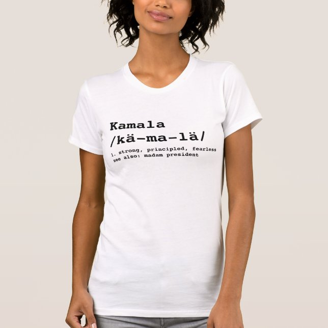 Kamala pronunciation definition black typewriter T-Shirt (Front)