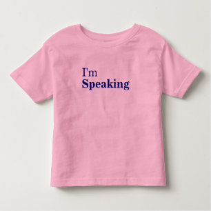 Kamala Quote I'm Speaking Navy on Pink Toddler T-Shirt