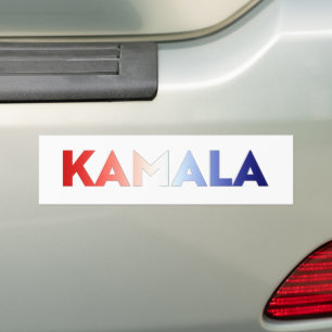 Kamala red white blue typography patriotic bumper sticker