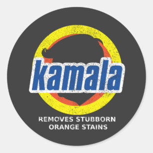 Kamala Removes Stubborn Orange Stains Classic Round Sticker