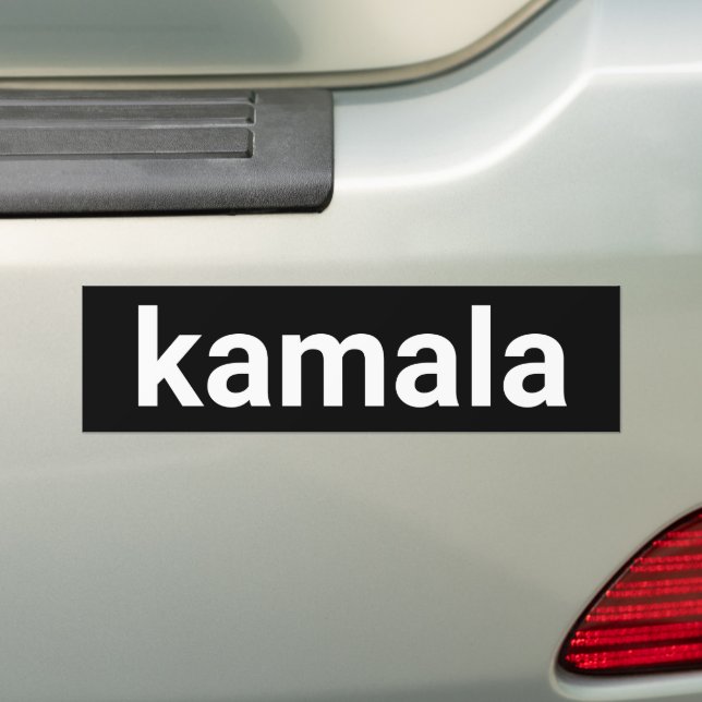 kamala simple minimalist modern white and black bumper sticker (On Car)
