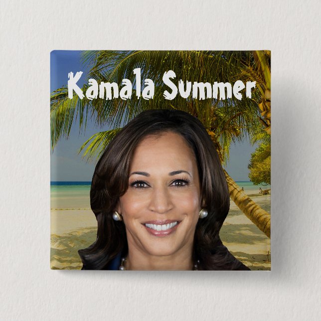Kamala Summer 2024 15 Cm Square Badge (Front)