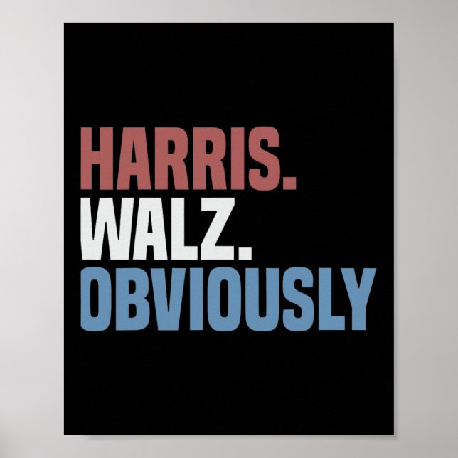 Kamala W Obviously 2024 Harris Waltz 2024 Election Poster (Front)