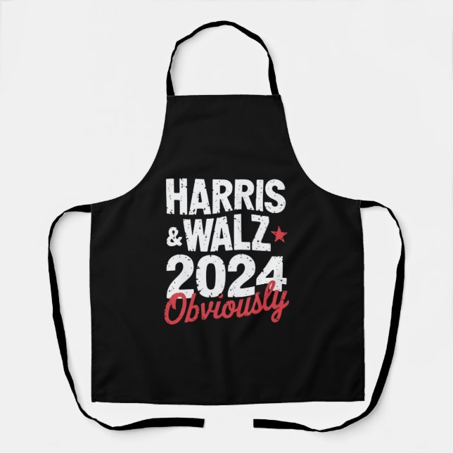 Kamala Walz Obviously 2024 Harris Waltz 2024  Apron (Front)