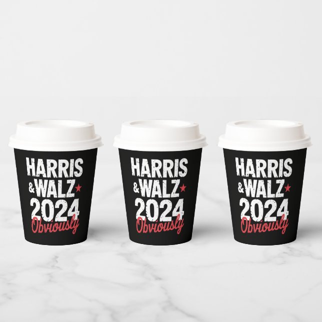 Kamala Walz Obviously 2024 Harris Waltz 2024  Paper Cups (Multi)