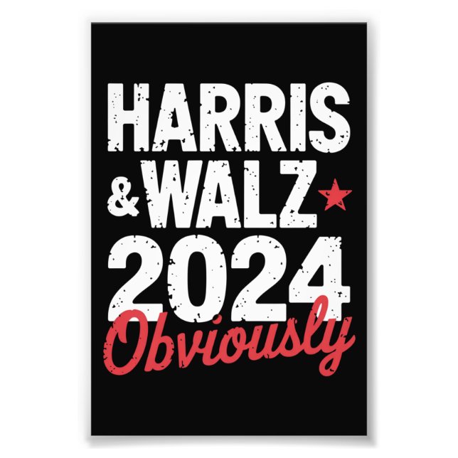 Kamala Walz Obviously 2024 Harris Waltz 2024  Photo Print (Front)
