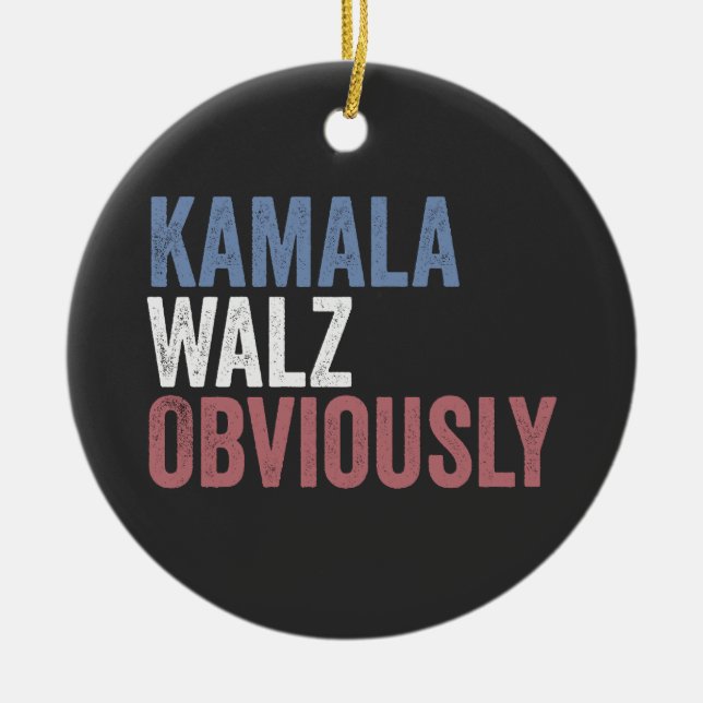 Kamala Walz Obviously Election Day 2024  Ceramic Ornament (Front)