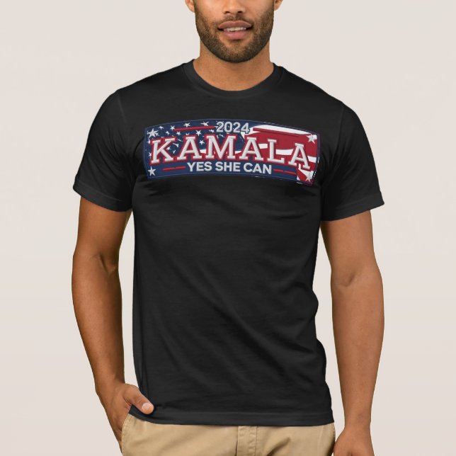 KAMALA "YES SHE CAN" Men's T-Shirt (Front)