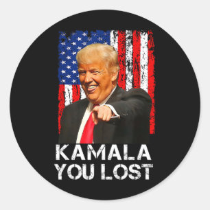 Kamala You Lost Funny Trump Laughing At Kamala Har Classic Round Sticker