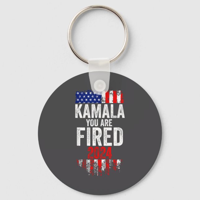 Kamala You're Fired Funny Anti Kamala Harris Elect Key Ring (Front)