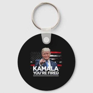 Kamala You're Fired Funny President Trump Laughing Key Ring
