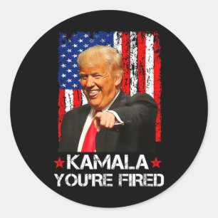 Kamala You're Fired President Trump 2024 Laughing  Classic Round Sticker