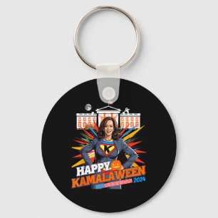 Kamalaween Kamala Harris Halloween Cat Ladies Witc Key Ring