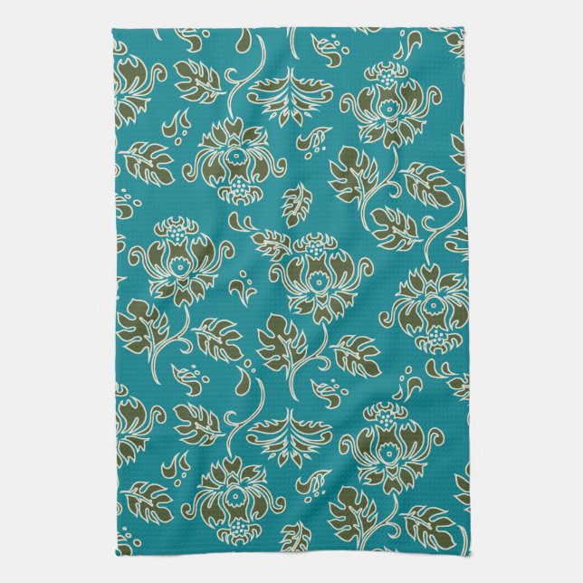 Kamaole Hawaii Tropical Floral Kitchen Towel (Vertical)