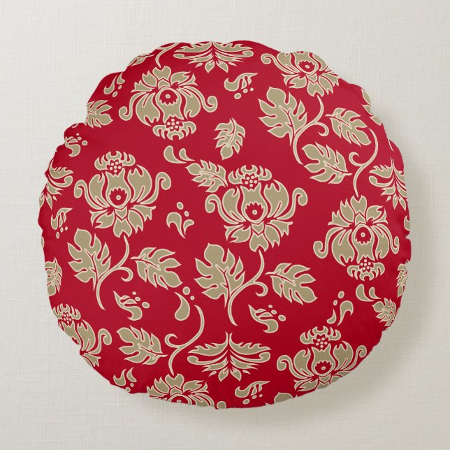 Kamaole Hawaii Tropical Protea Floral Reversible Round Cushion (Front)