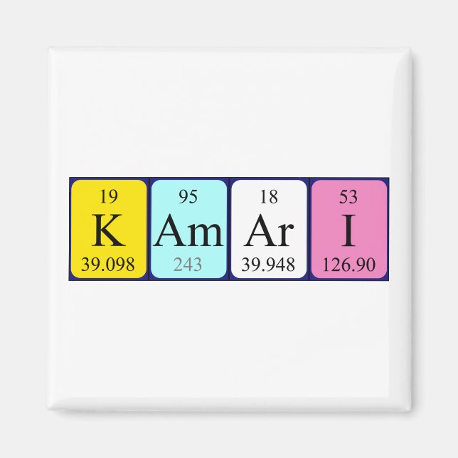 Kamari periodic table name magnet (Front)