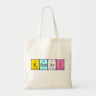 Kamari periodic table name tote bag