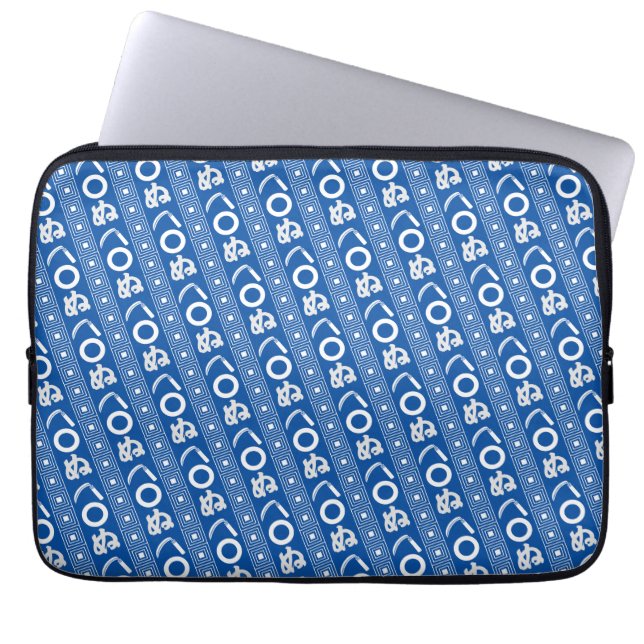 Kamawanu Edo-Style Graphic Pattern Laptop Sleeve (Front)