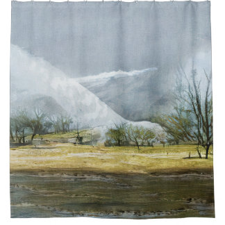 Kamchatka Geysers Oil Landscape Shower Curtain