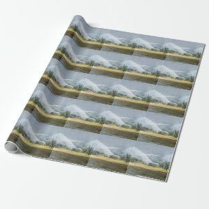 Kamchatka Geysers Oil Landscape Wrapping Paper