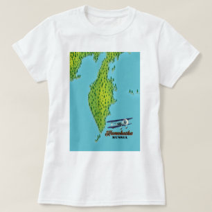Kamchatka Peninsula Russia travel map. T-Shirt