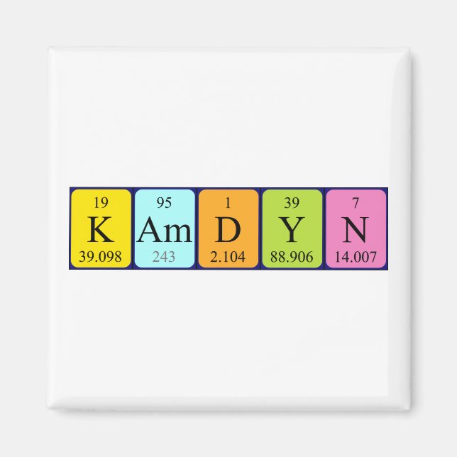 Kamdyn periodic table name magnet (Front)