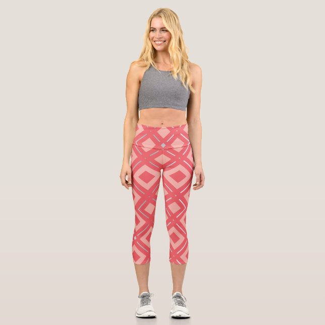 Kamelia’s Geometric Pattern 1 Capri Leggings (Front)